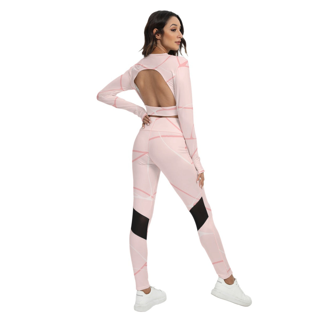 Women's Sport Set With Backless Top And Leggings