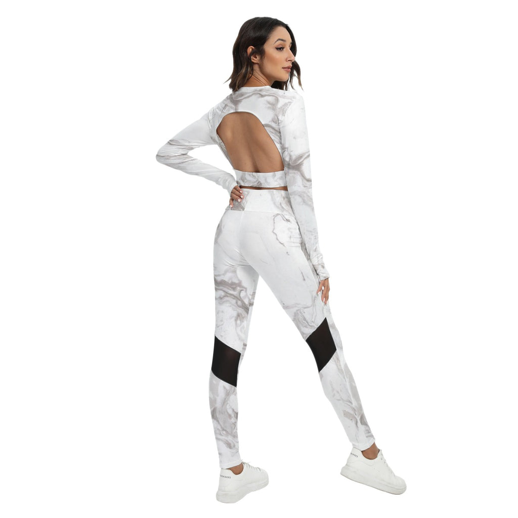 Women's Sport Set With Backless Top And Leggings