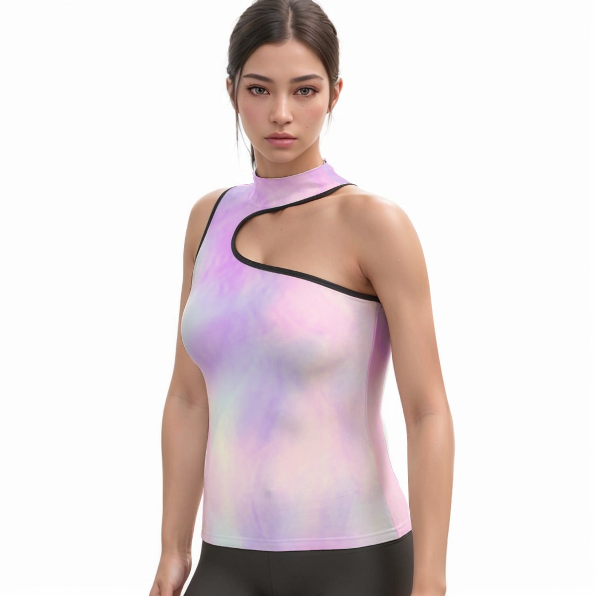 Women's Halter Sleeveless Asymmetrical Tank Top