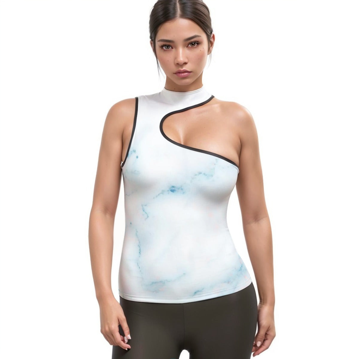 Women's Halter Sleeveless Asymmetrical Tank Top