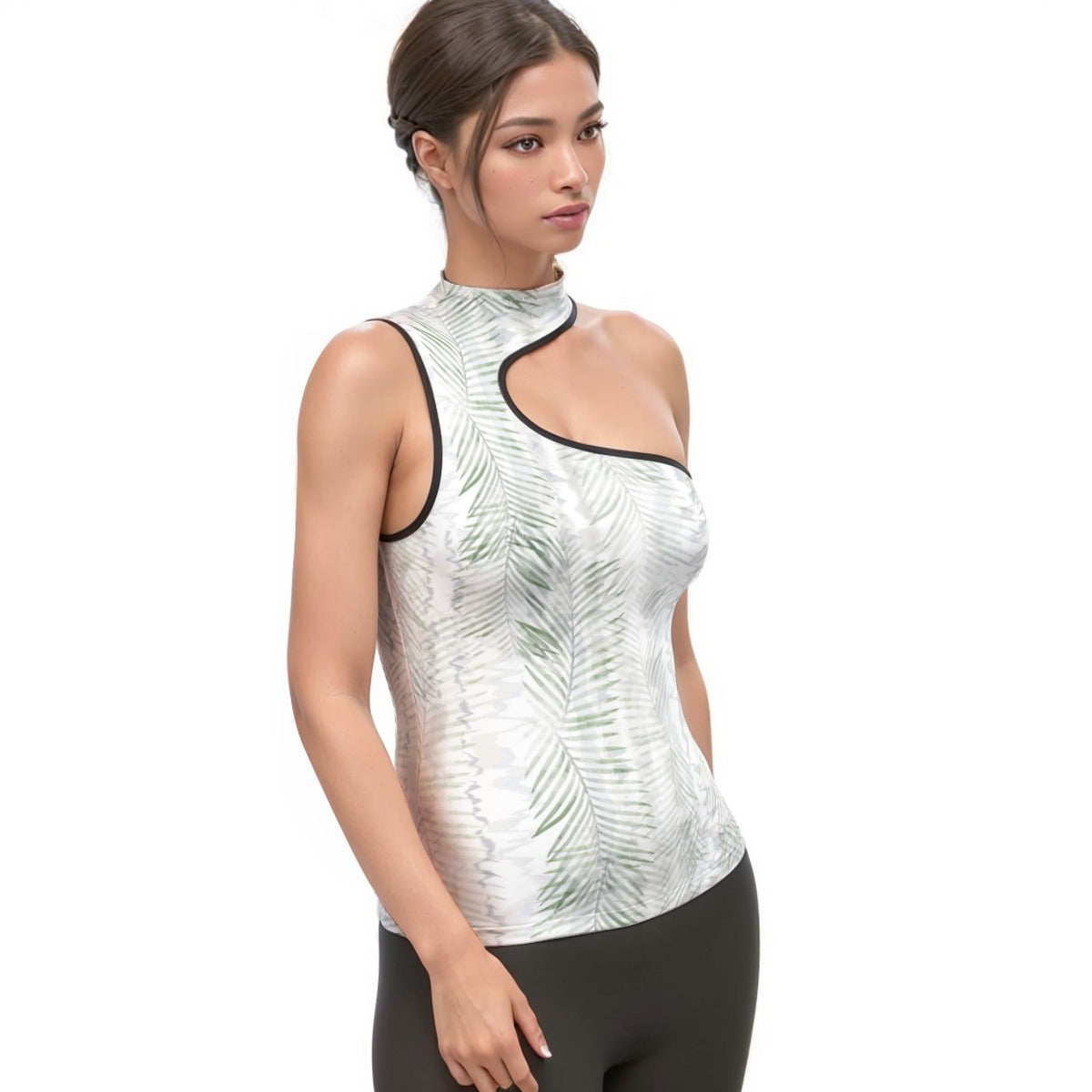 Women's Halter Sleeveless Asymmetrical Tank Top