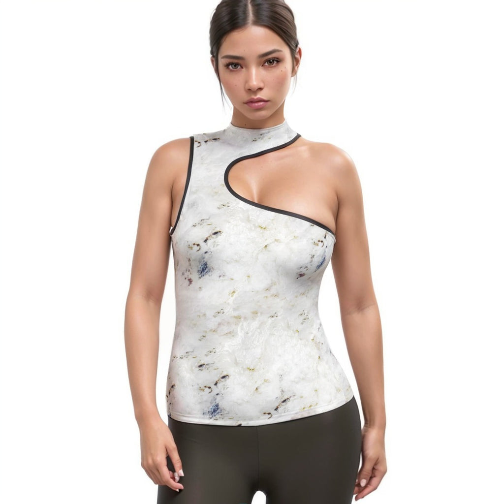 Women's Halter Sleeveless Asymmetrical Tank Top