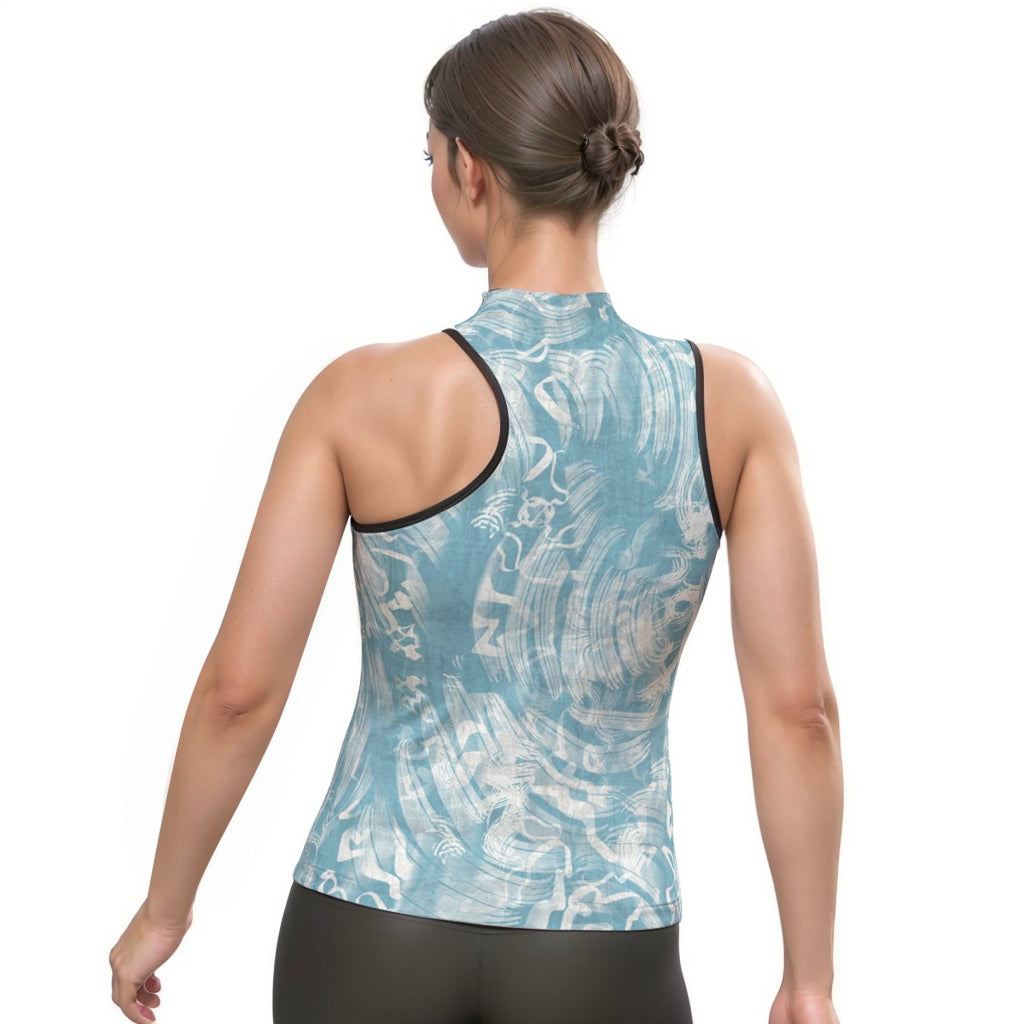 Women's Halter Sleeveless Asymmetrical Tank Top