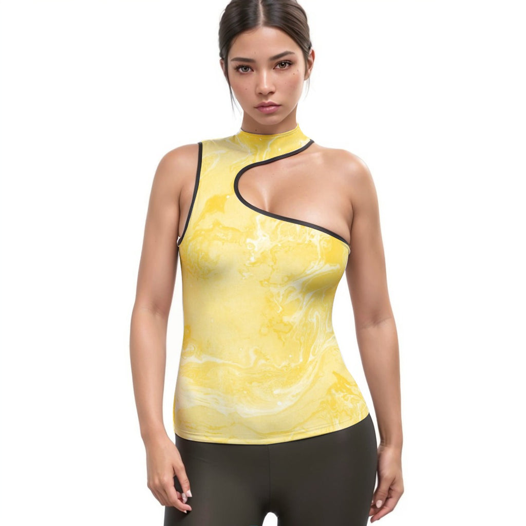 Women's Halter Sleeveless Asymmetrical Tank Top