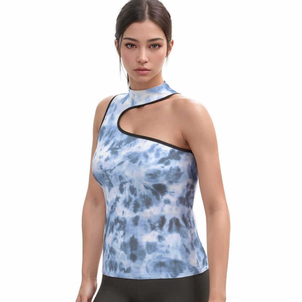 Women's Halter Sleeveless Asymmetrical Tank Top