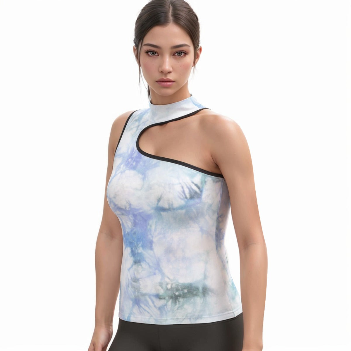 Women's Halter Sleeveless Asymmetrical Tank Top