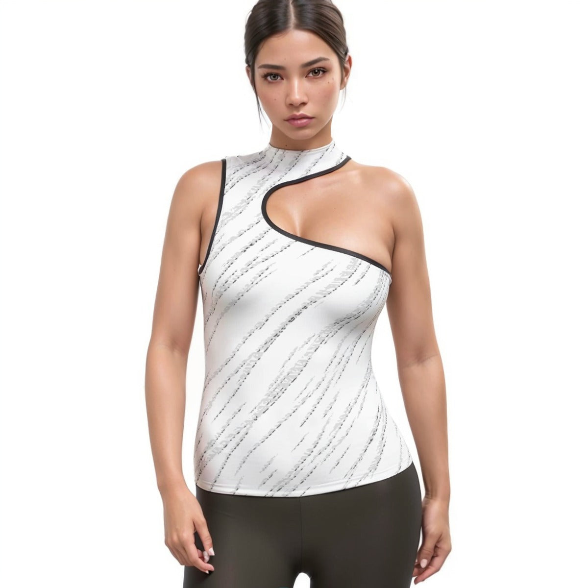 Women's Halter Sleeveless Asymmetrical Tank Top
