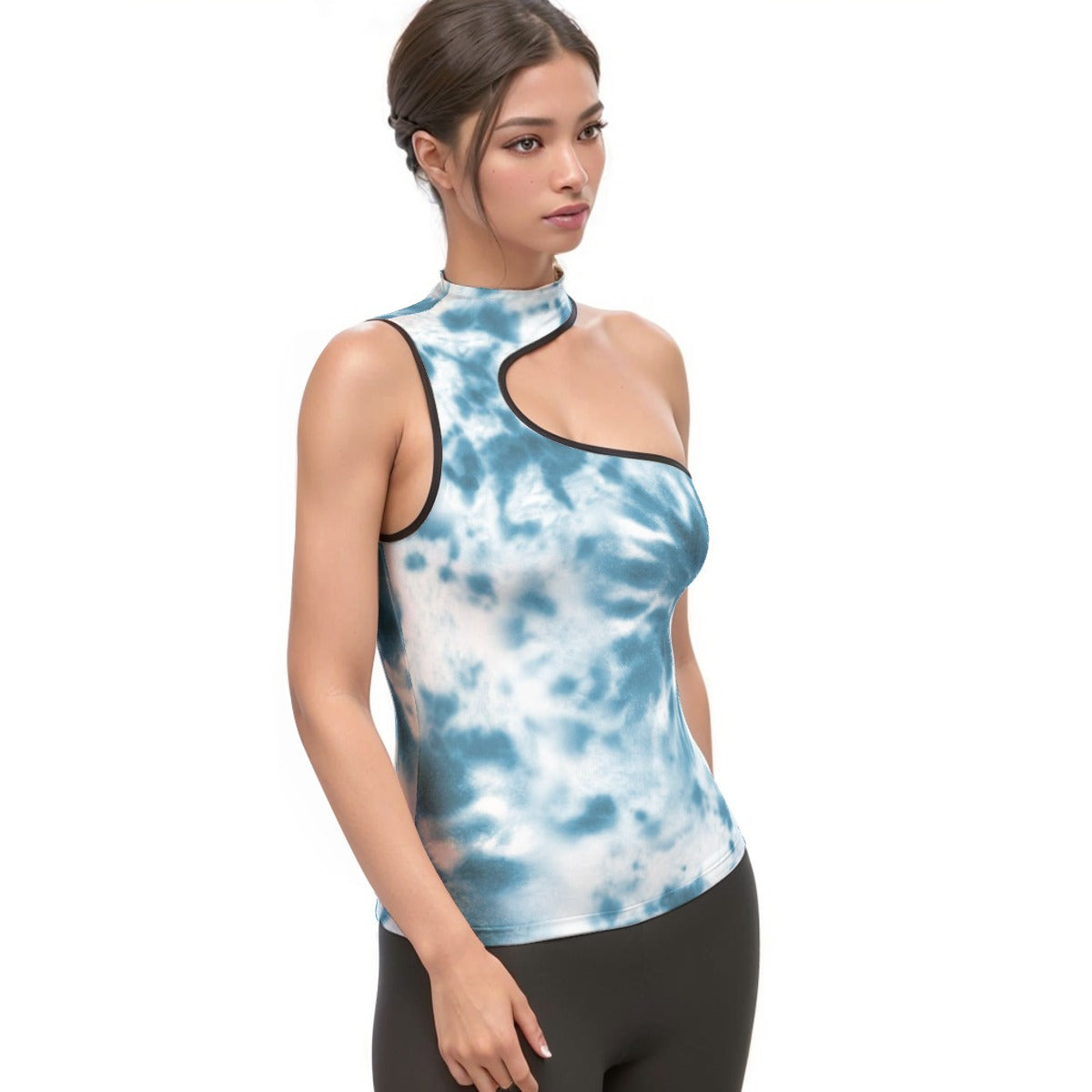 Women's Halter Sleeveless Asymmetrical Tank Top