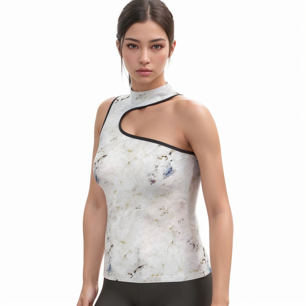 Women's Halter Sleeveless Asymmetrical Tank Top