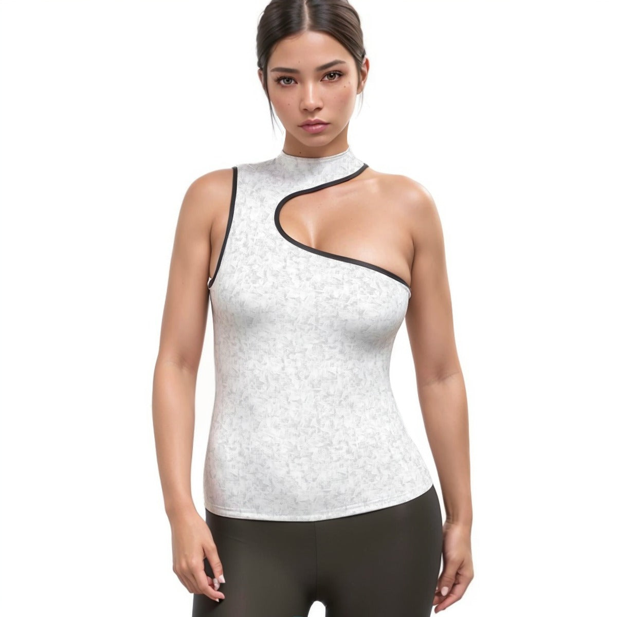 Women's Halter Sleeveless Asymmetrical Tank Top