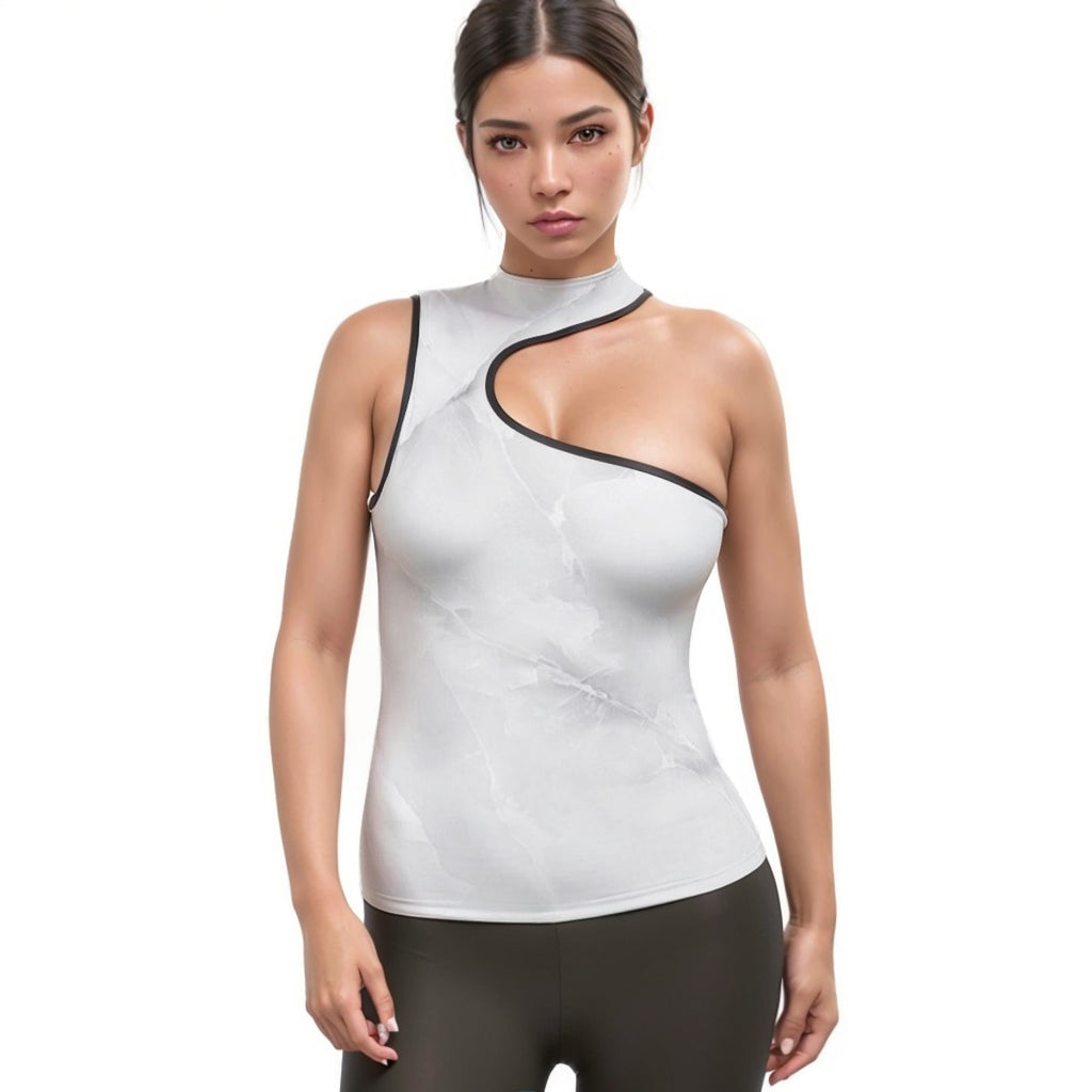 Women's Halter Sleeveless Asymmetrical Tank Top