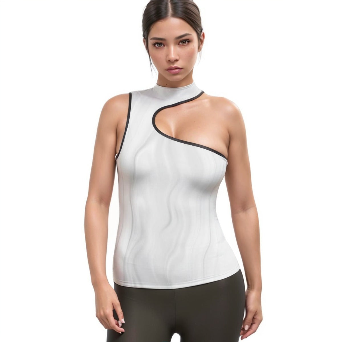 Women's Halter Sleeveless Asymmetrical Tank Top