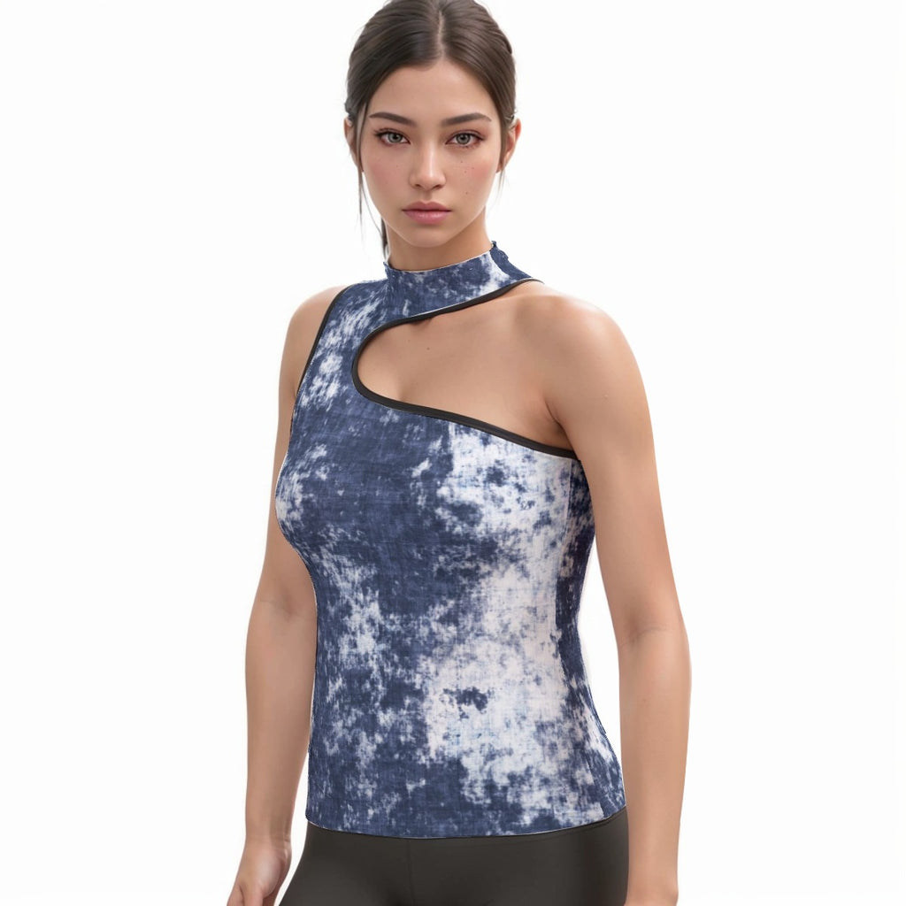 Women's Halter Sleeveless Asymmetrical Tank Top
