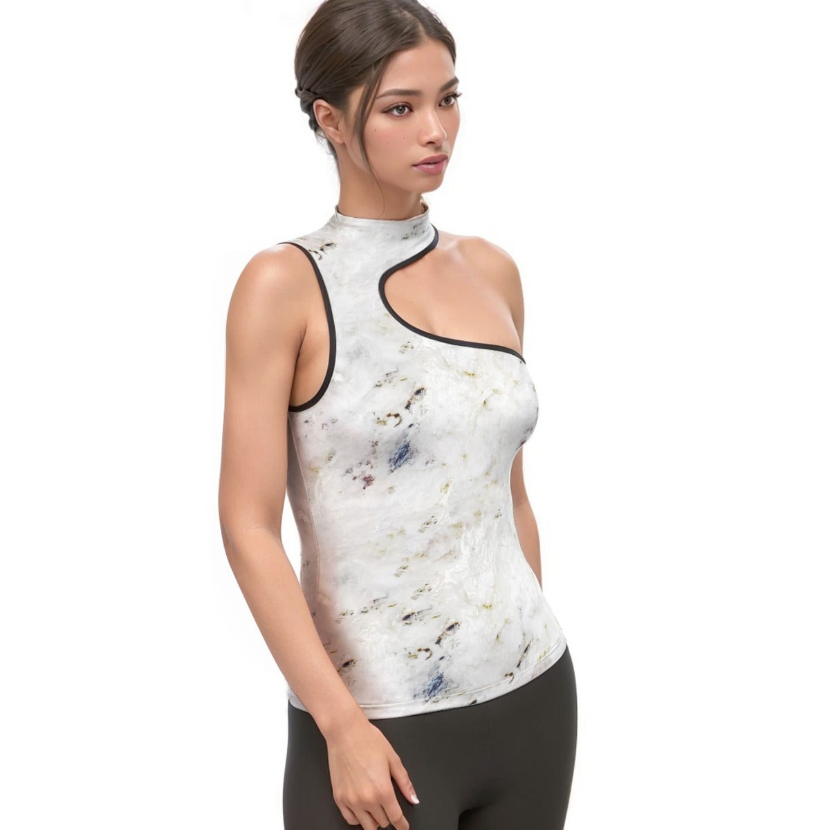 Women's Halter Sleeveless Asymmetrical Tank Top