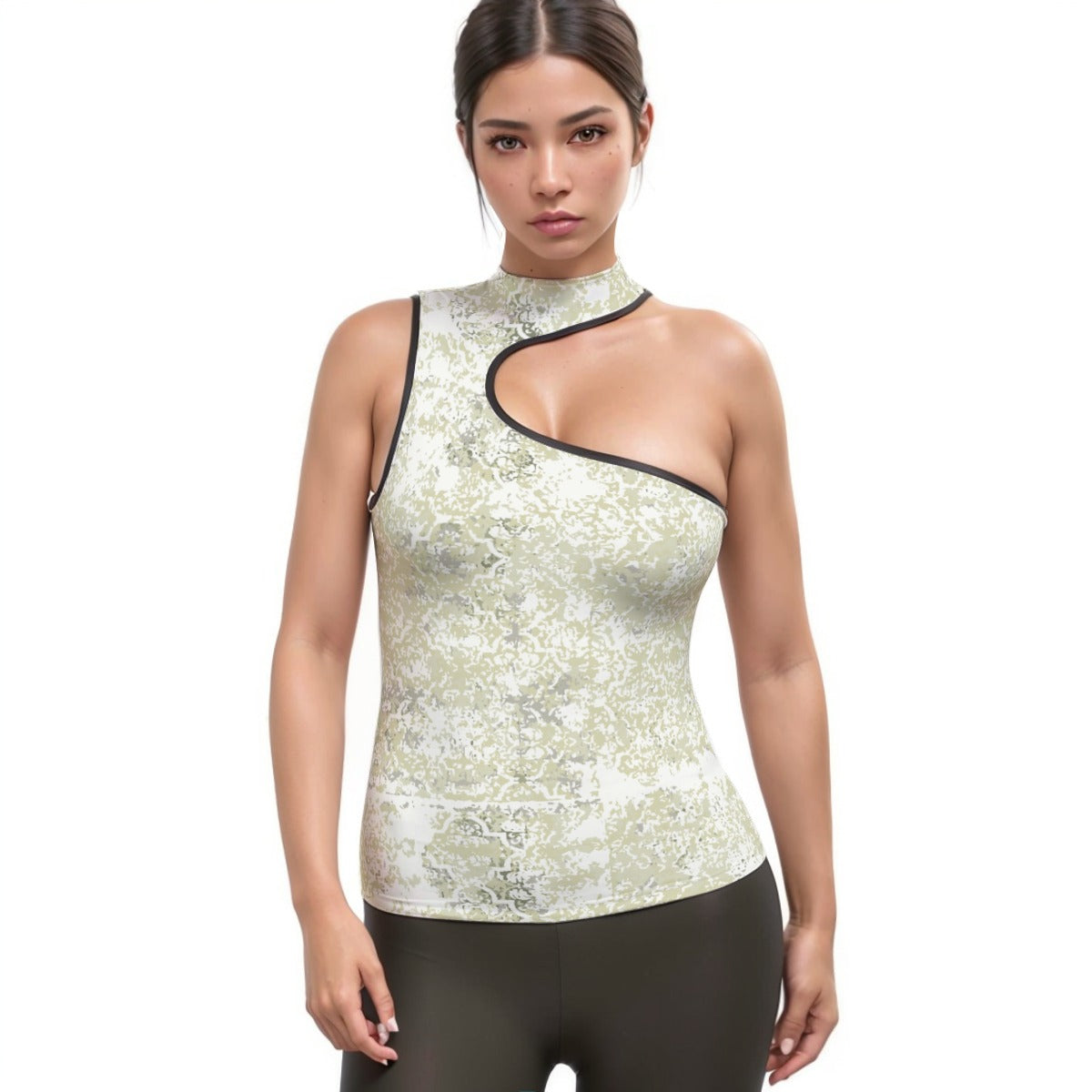 Women's Halter Sleeveless Asymmetrical Tank Top