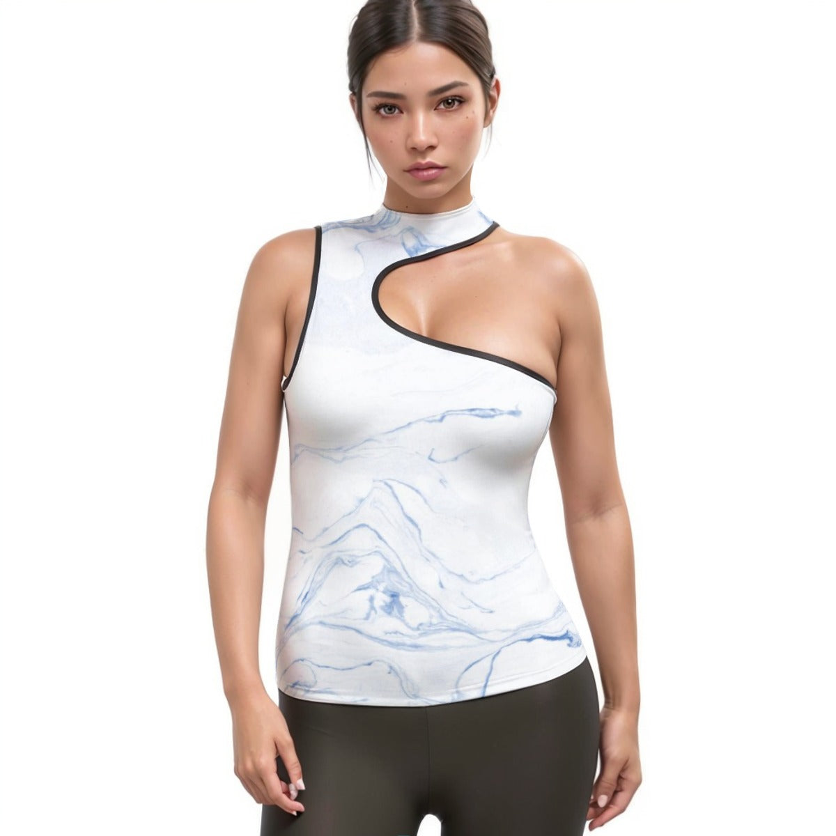 Women's Halter Sleeveless Asymmetrical Tank Top