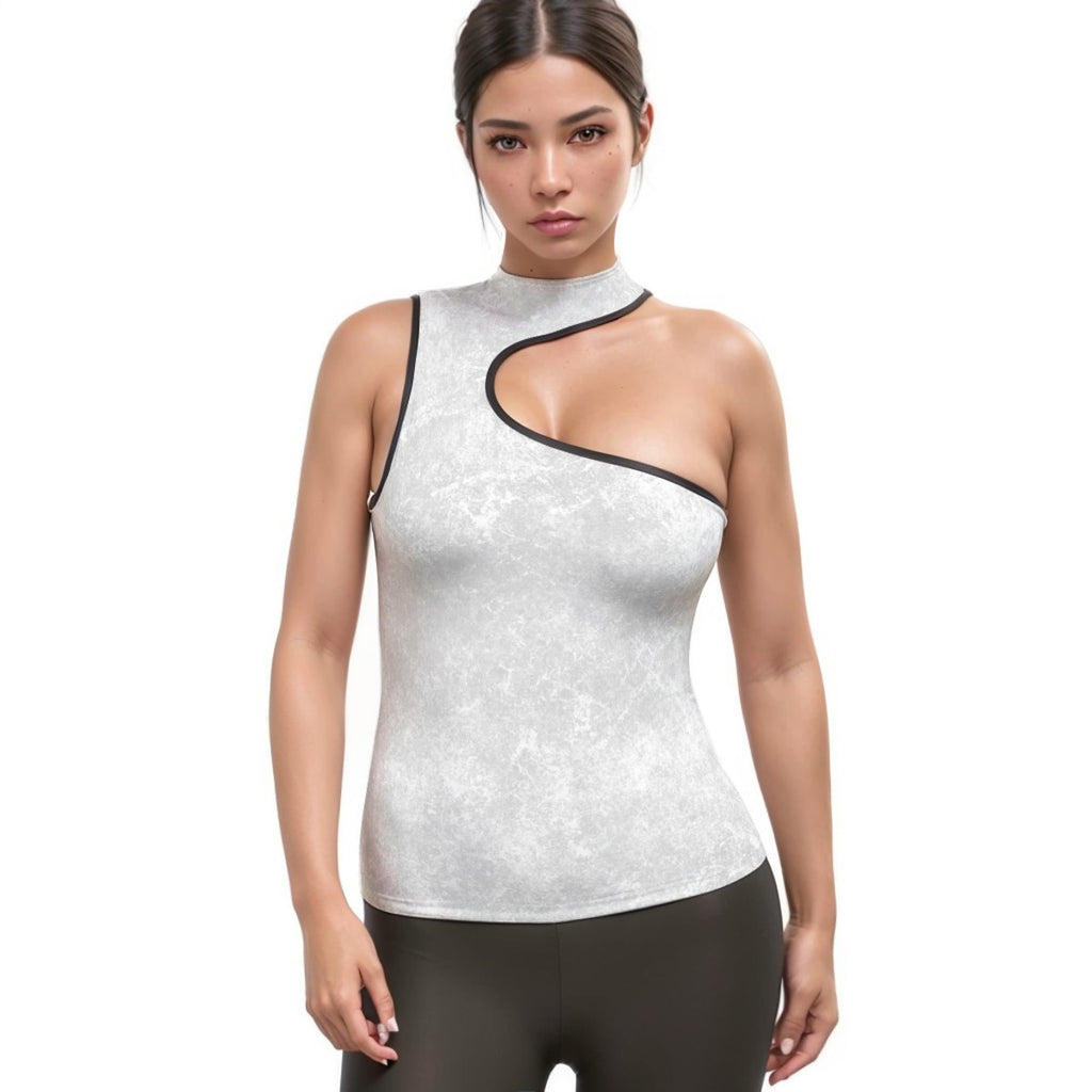 Women's Halter Sleeveless Asymmetrical Tank Top