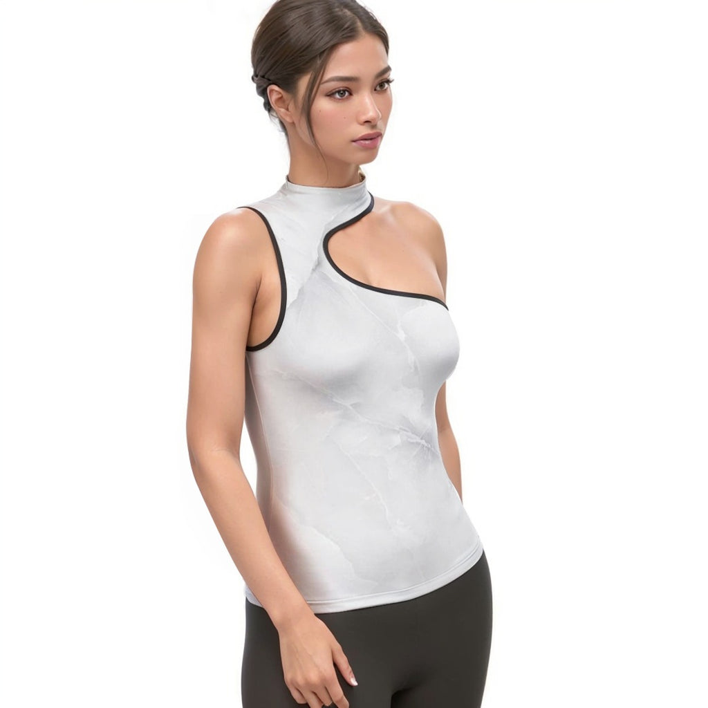 Women's Halter Sleeveless Asymmetrical Tank Top