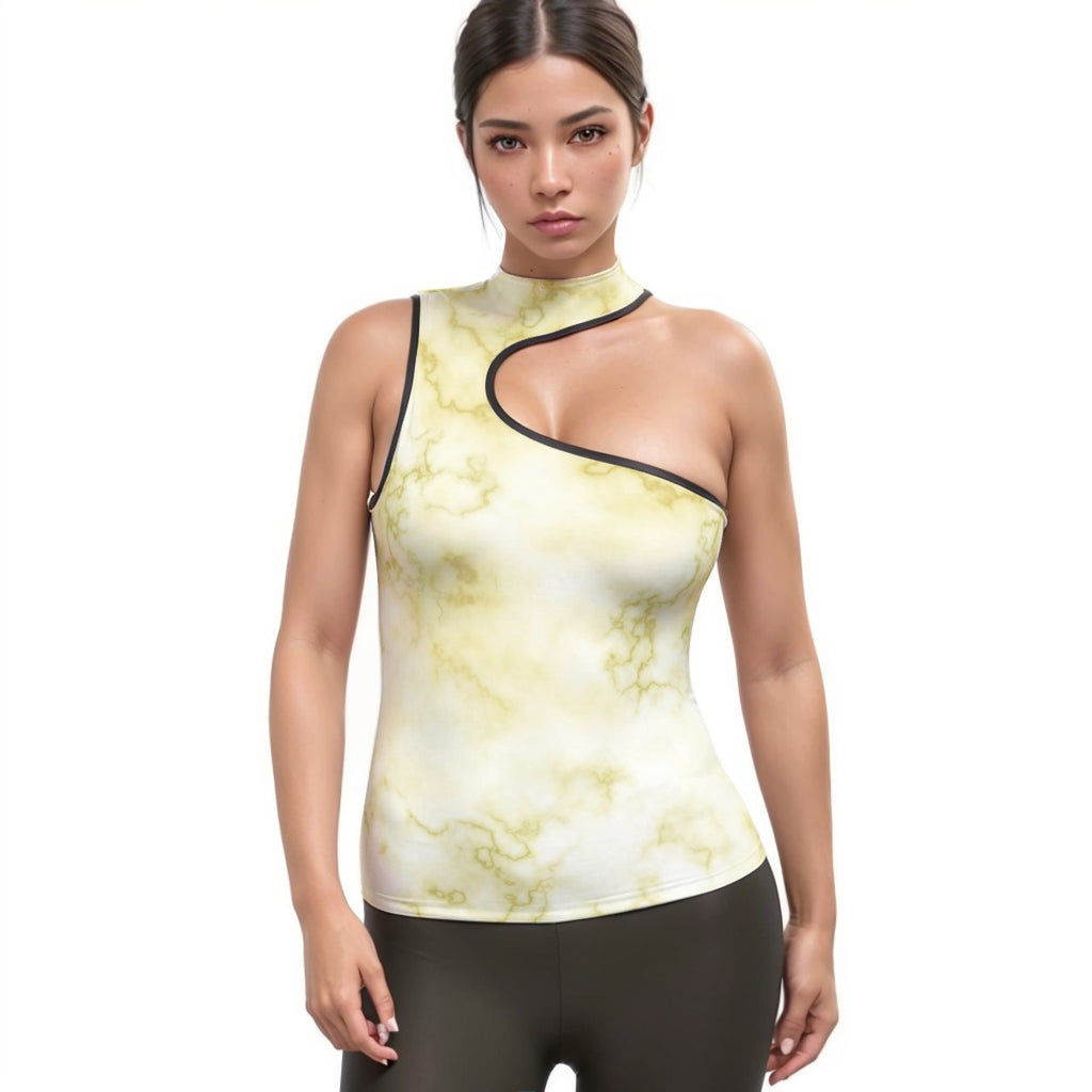 Women's Halter Sleeveless Asymmetrical Tank Top