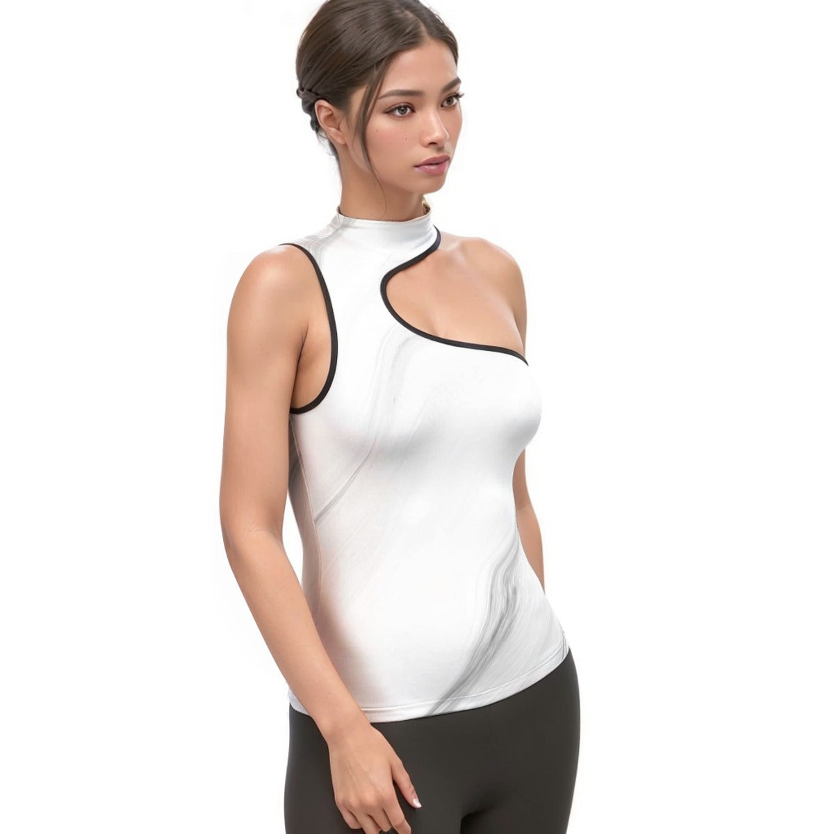 Women's Halter Sleeveless Asymmetrical Tank Top