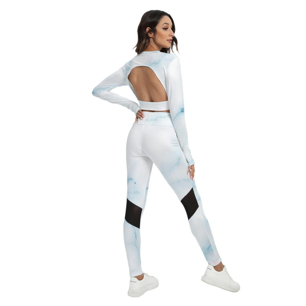 Women's Sport Set With Backless Top And Leggings