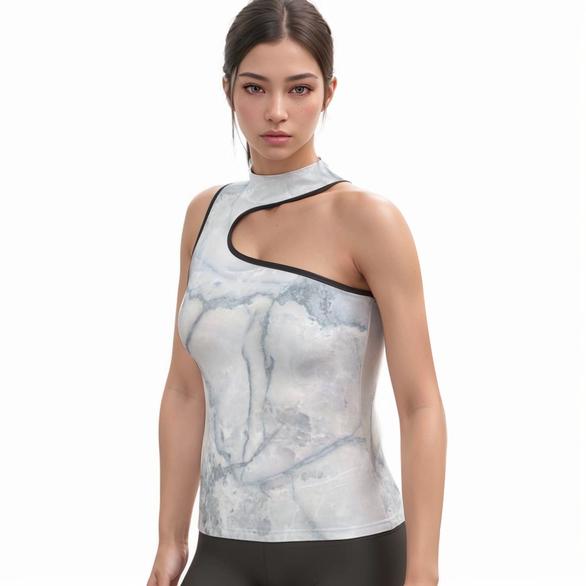 Women's Halter Sleeveless Asymmetrical Tank Top