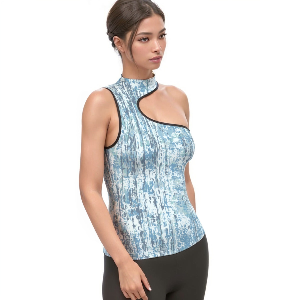 Women's Halter Sleeveless Asymmetrical Tank Top