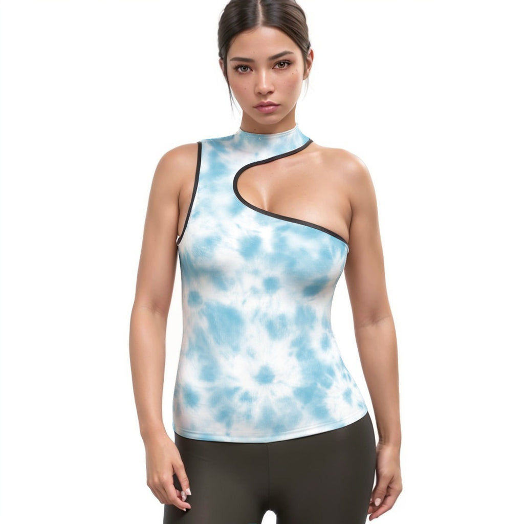 Women's Halter Sleeveless Asymmetrical Tank Top