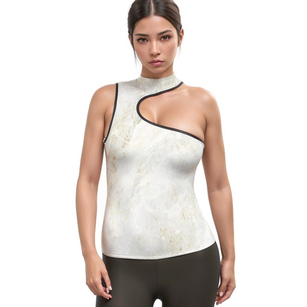 Women's Halter Sleeveless Asymmetrical Tank Top