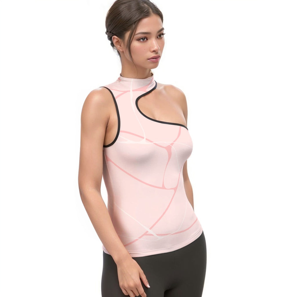 Women's Halter Sleeveless Asymmetrical Tank Top