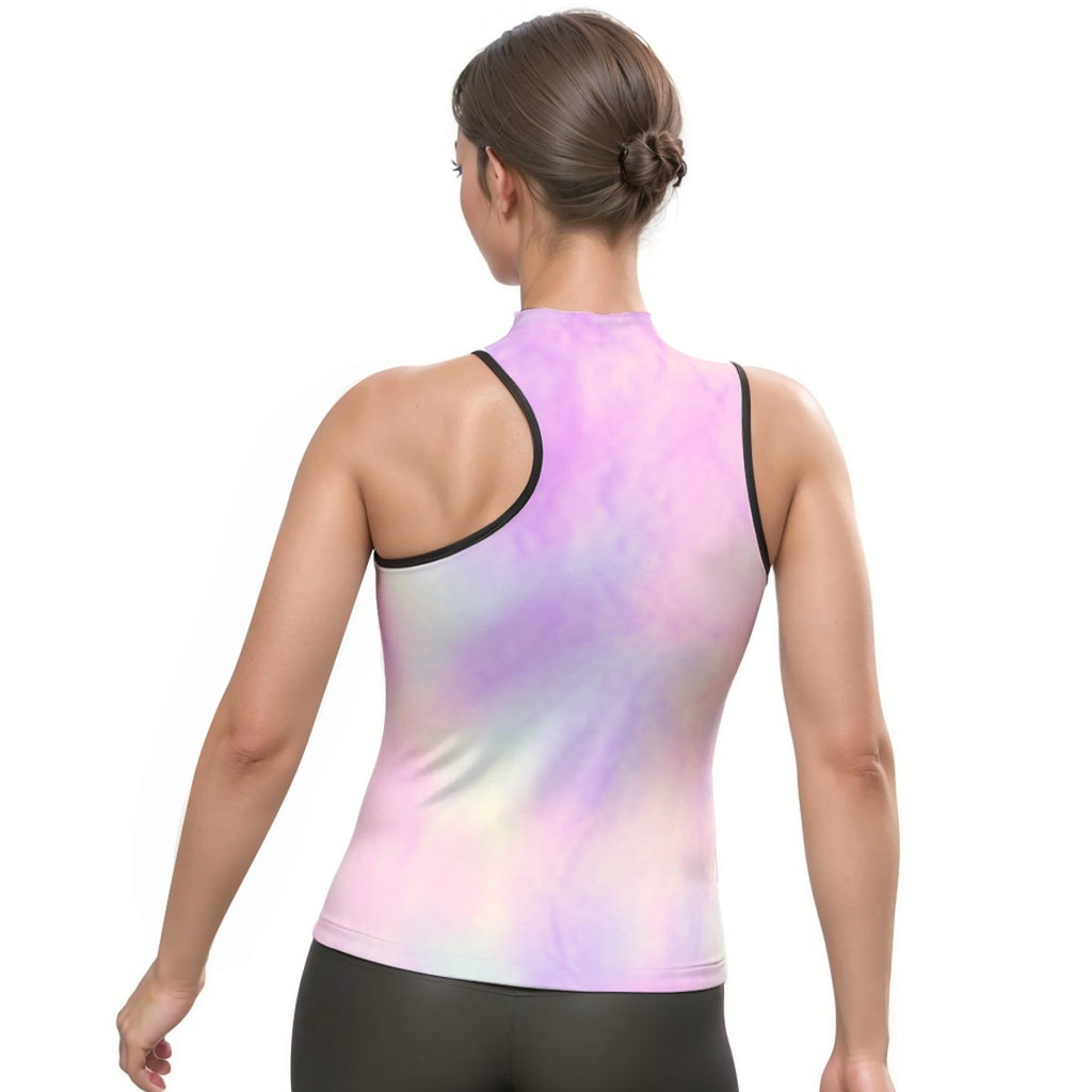 Women's Halter Sleeveless Asymmetrical Tank Top