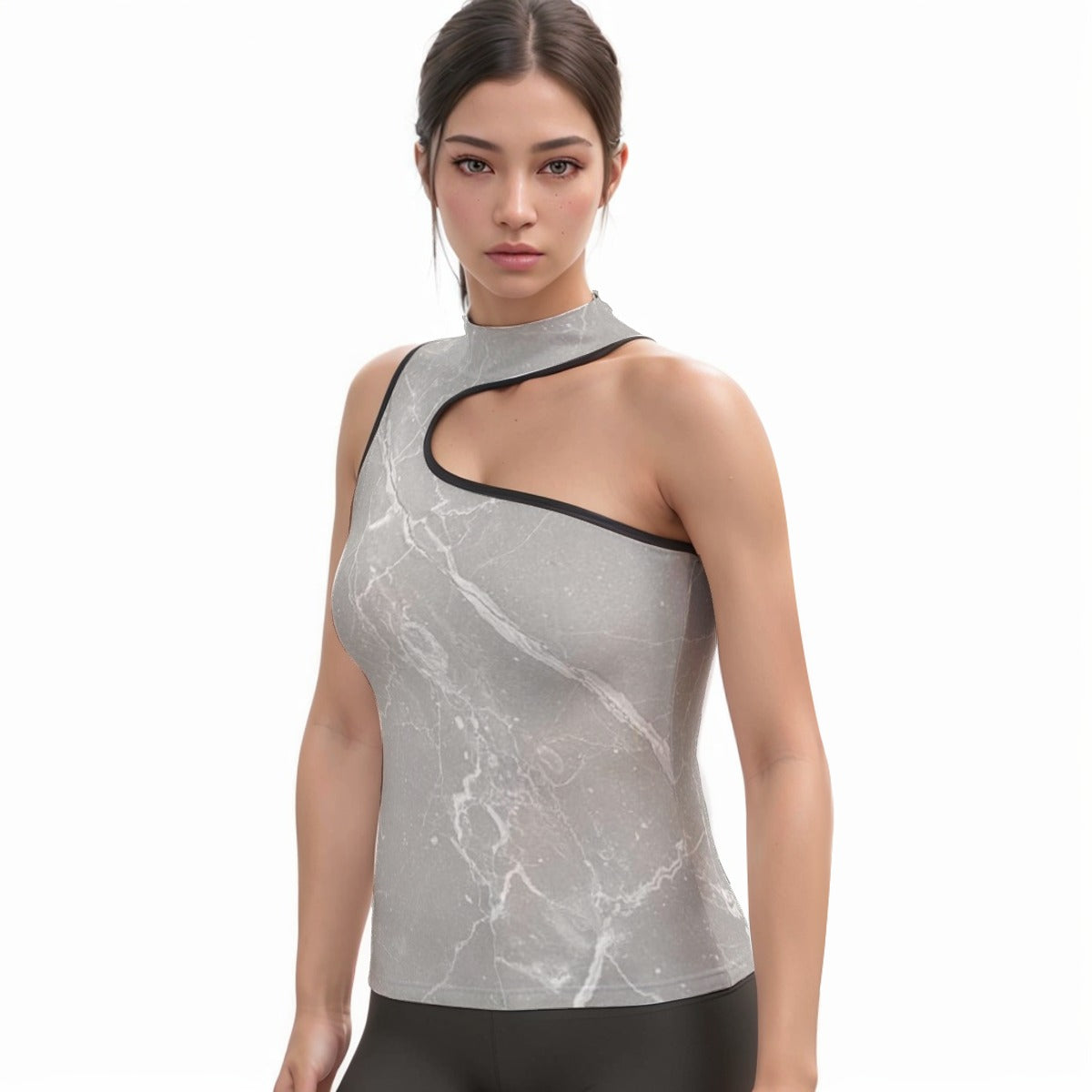 Women's Halter Sleeveless Asymmetrical Tank Top