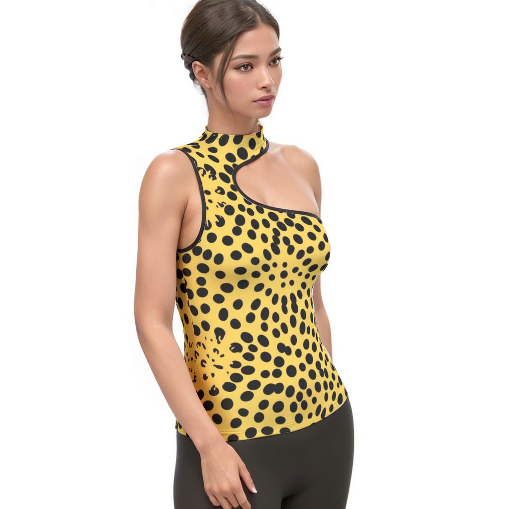 Women's Halter Sleeveless Asymmetrical Tank Top