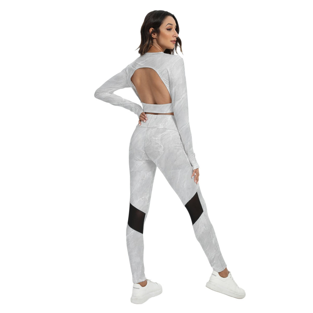Women's Sport Set With Backless Top And Leggings